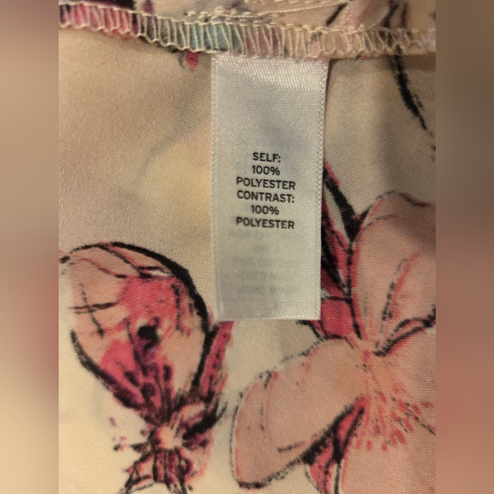 Chelsea 28 Pink/Cream Cherry Bloosom Print Maxi Dress with Black Trim,Size M. - Picture 16 of 16